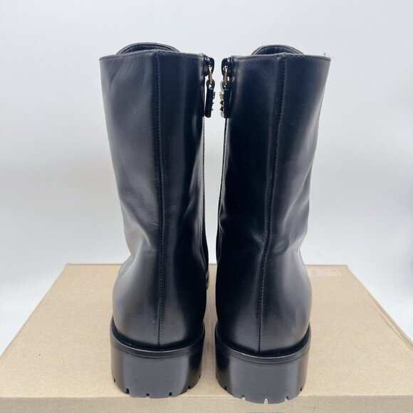 Stuart Weitzman Laine Leather Combat Lace Up Boots Black US 10 EU 40.5 NEW - Picture 8 of 13